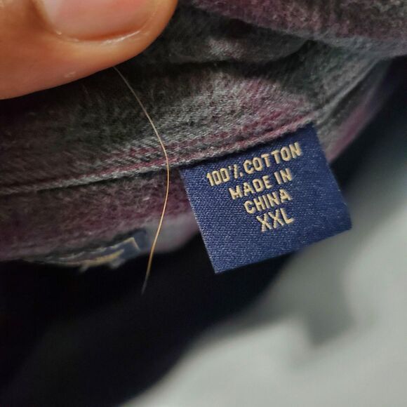 Arrow Blue Jeans Co Shirt Mens 2XL Gray Burgundy Plaid Flannel Button Down Soft - Picture 5 of 9